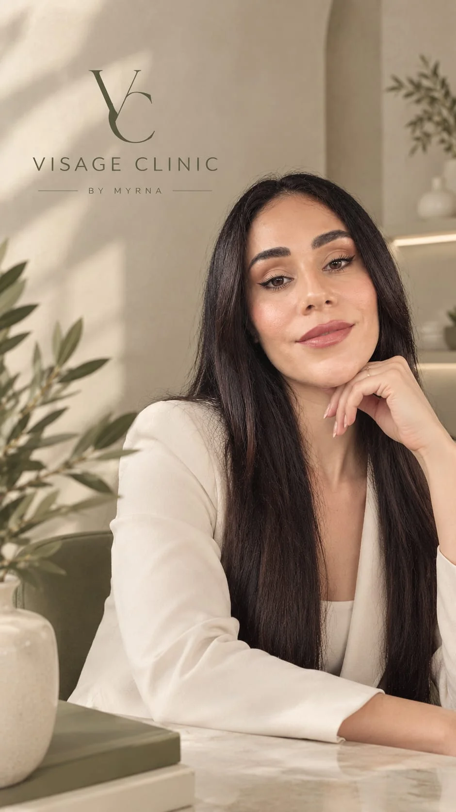 Myrna Ailabouni seated in the Visage consultation suite